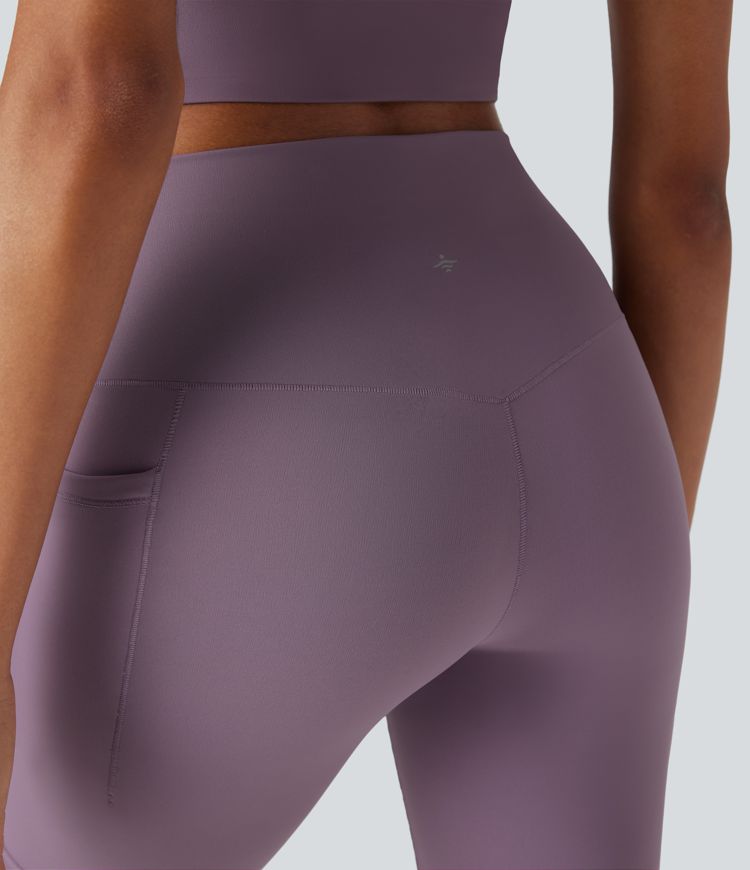 halara ultrasculpt cool quick dry high waisted tummy control hiking biker shorts 7 met zakken - upf 50