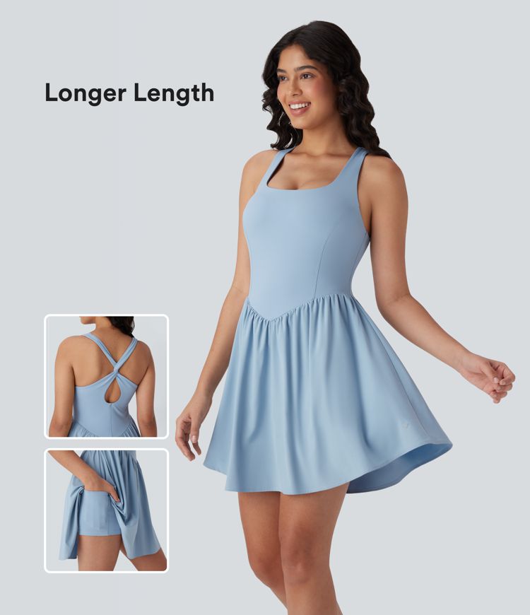 breezeful corset 2-in-1 pocket mini quick dry flowy pickleball active dress-langere lengte