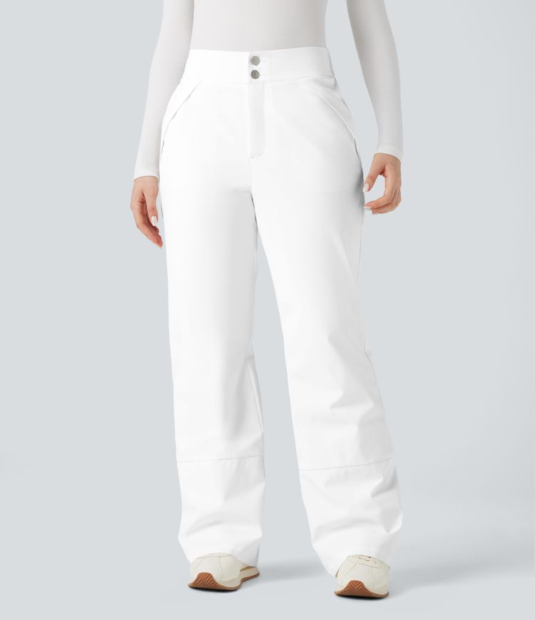 warme wandelbroek met hoge taille en bootcut model met zakken.