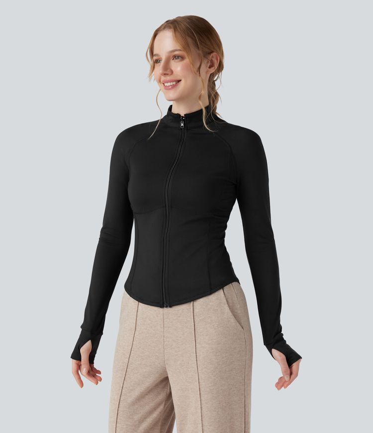 3-in-1 jas met opstaande kraag lange mouwen duimgaten en sherpa-jas met trekkoord in de zoom en zakken.