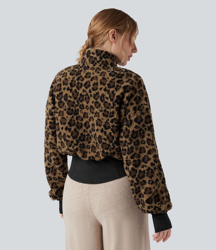 3-in-1 jas met opstaande kraag lange mouwen duimgaten en sherpa-jas met trekkoord in de zoom en zakken.