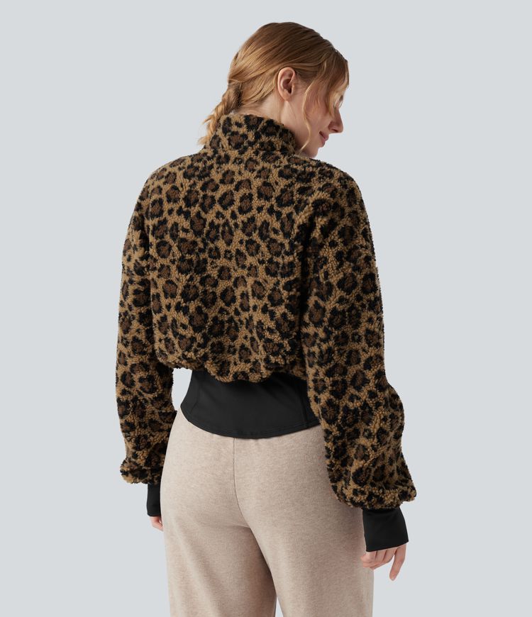 3-in-1 jas met opstaande kraag lange mouwen duimgaten en sherpa-jas met trekkoord in de zoom en zakken.