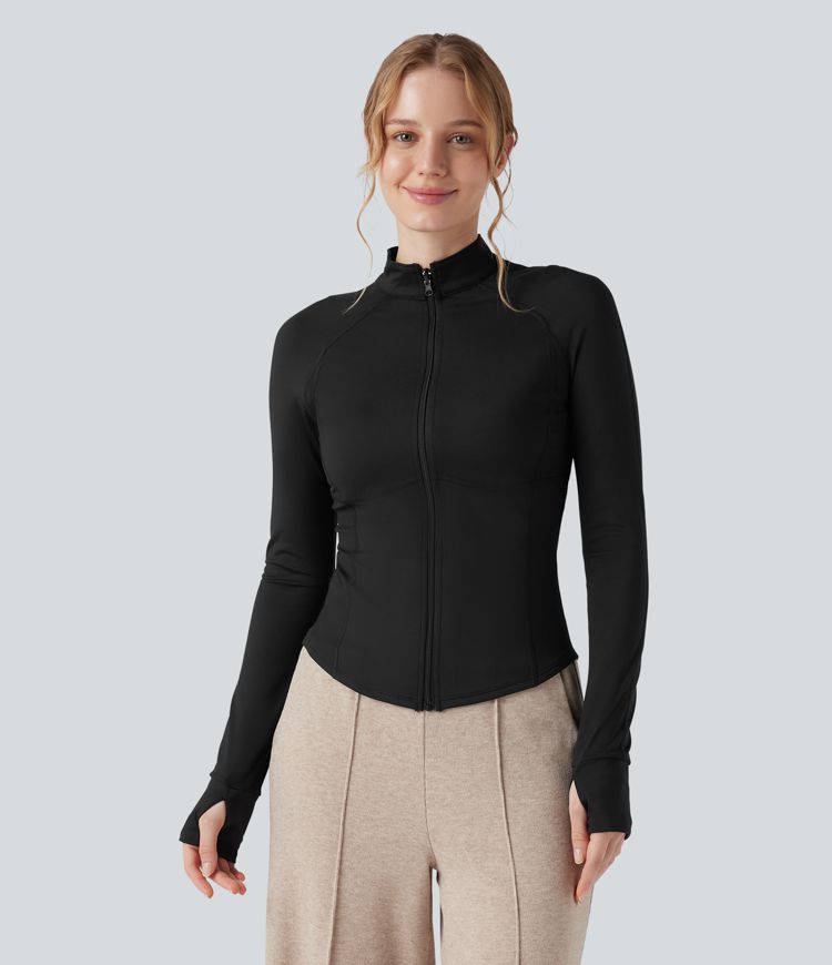3-in-1 jas met opstaande kraag lange mouwen duimgaten en sherpa-jas met trekkoord in de zoom en zakken.