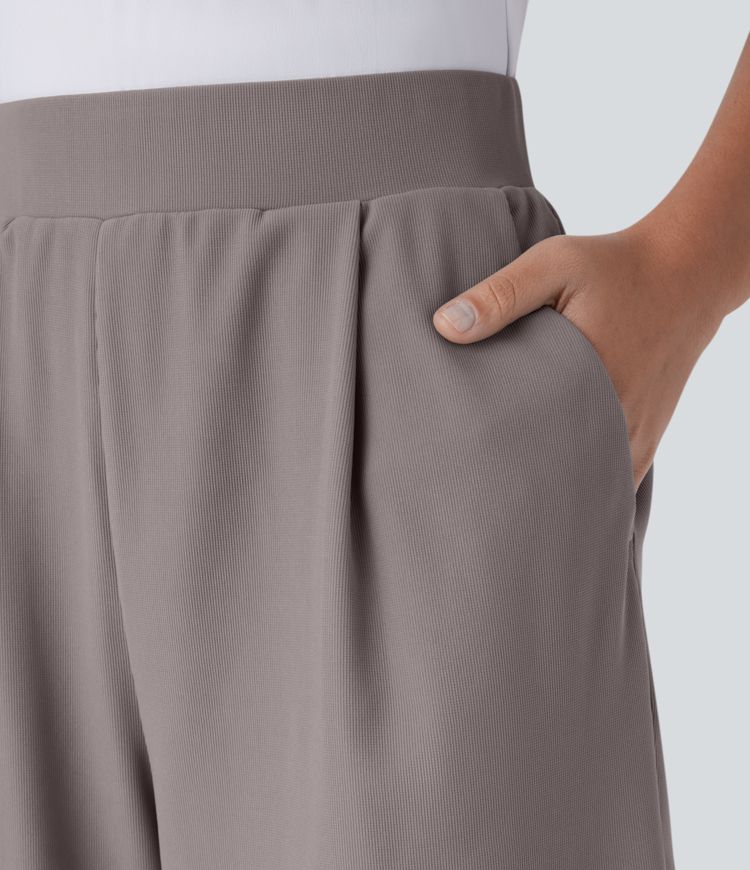 hoge taille figuurcorrigerende microwafelstof met zakken voor werk