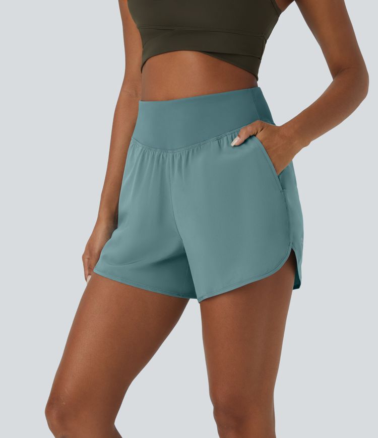 breezeful casual shorts met hoge taille en zakken sneldrogend 10 cm