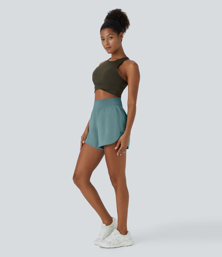 breezeful casual shorts met hoge taille en zakken sneldrogend 10 cm