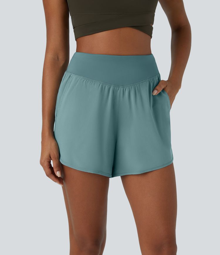breezeful casual shorts met hoge taille en zakken sneldrogend 10 cm
