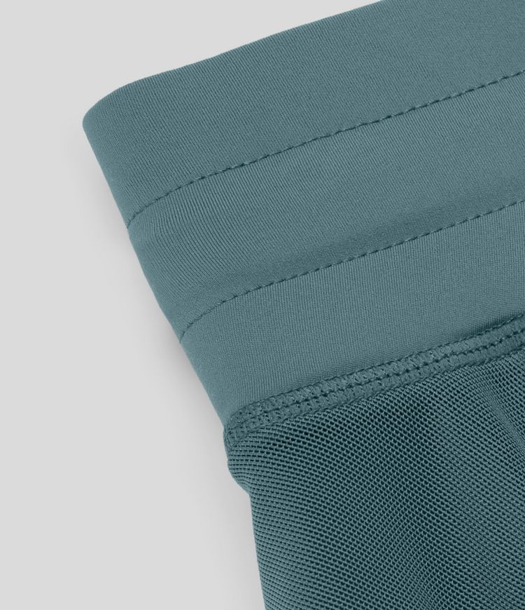 hoge taille rok met trekkoord contrasterend mesh en 2-in-1 zakken zwierig model casual model.