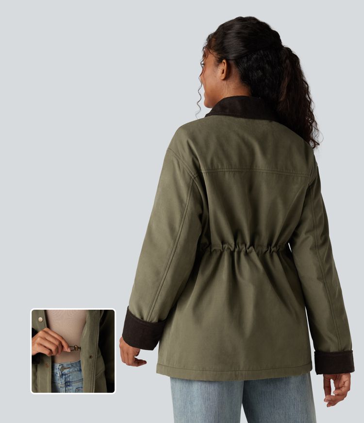 casual lange jas met lange mouwen en zakken